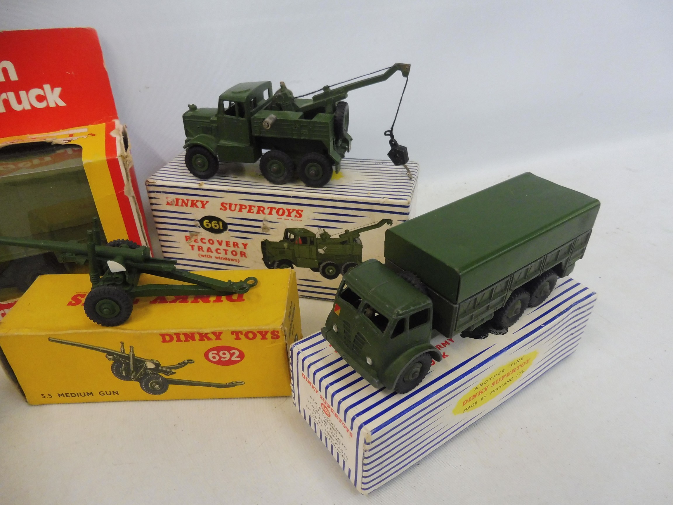 Six boxed Dinky military vehicles/gun. - Image 3 of 3