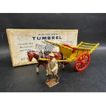 A boxed Britains Home Farm Series Tumbrel with hay ladders and carter.