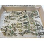 Two complete trays of well painted die-cast WWII British and American soldiers.