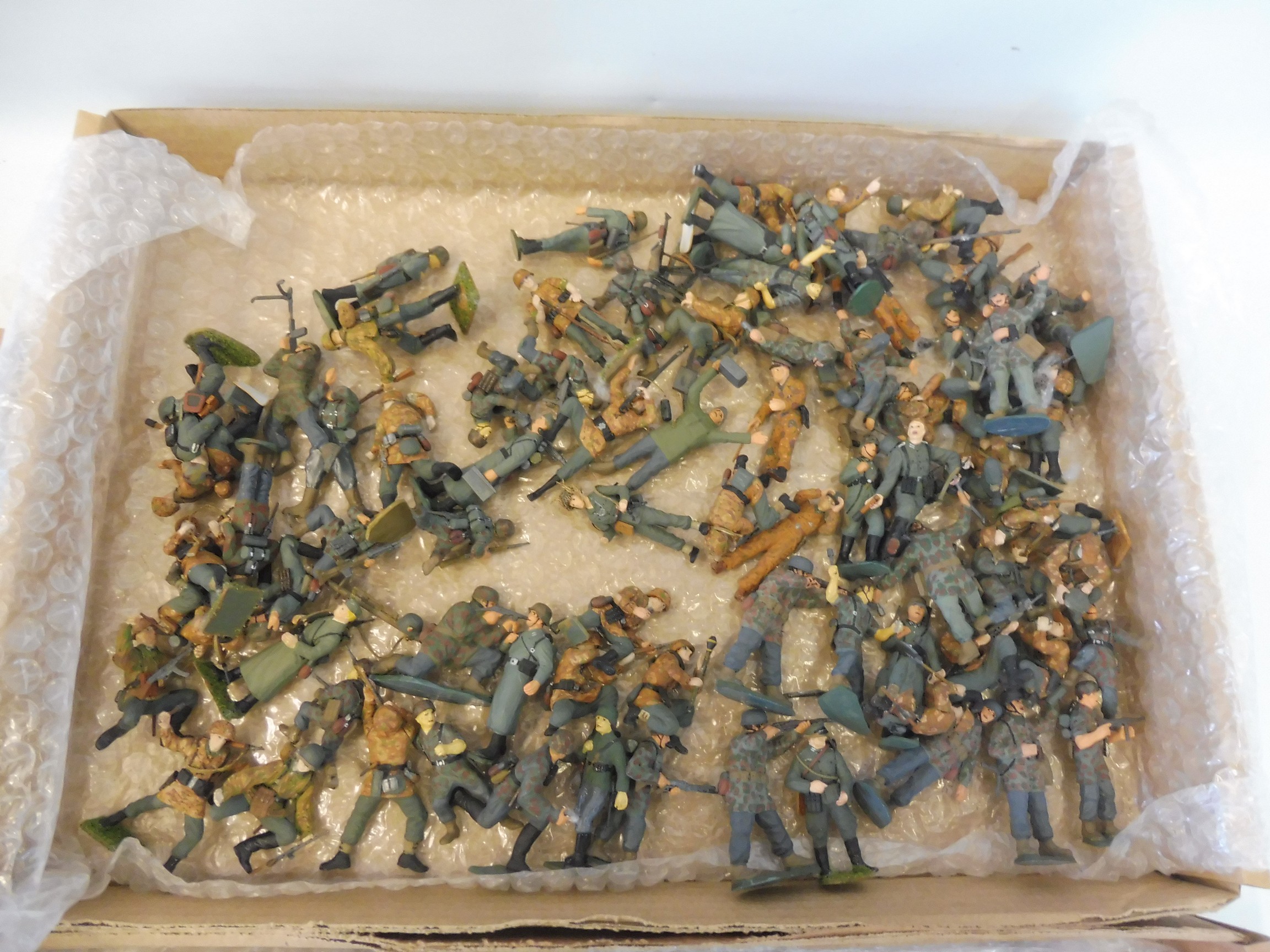 Three trays of well painted plastic WWII German soldiers. - Image 2 of 2