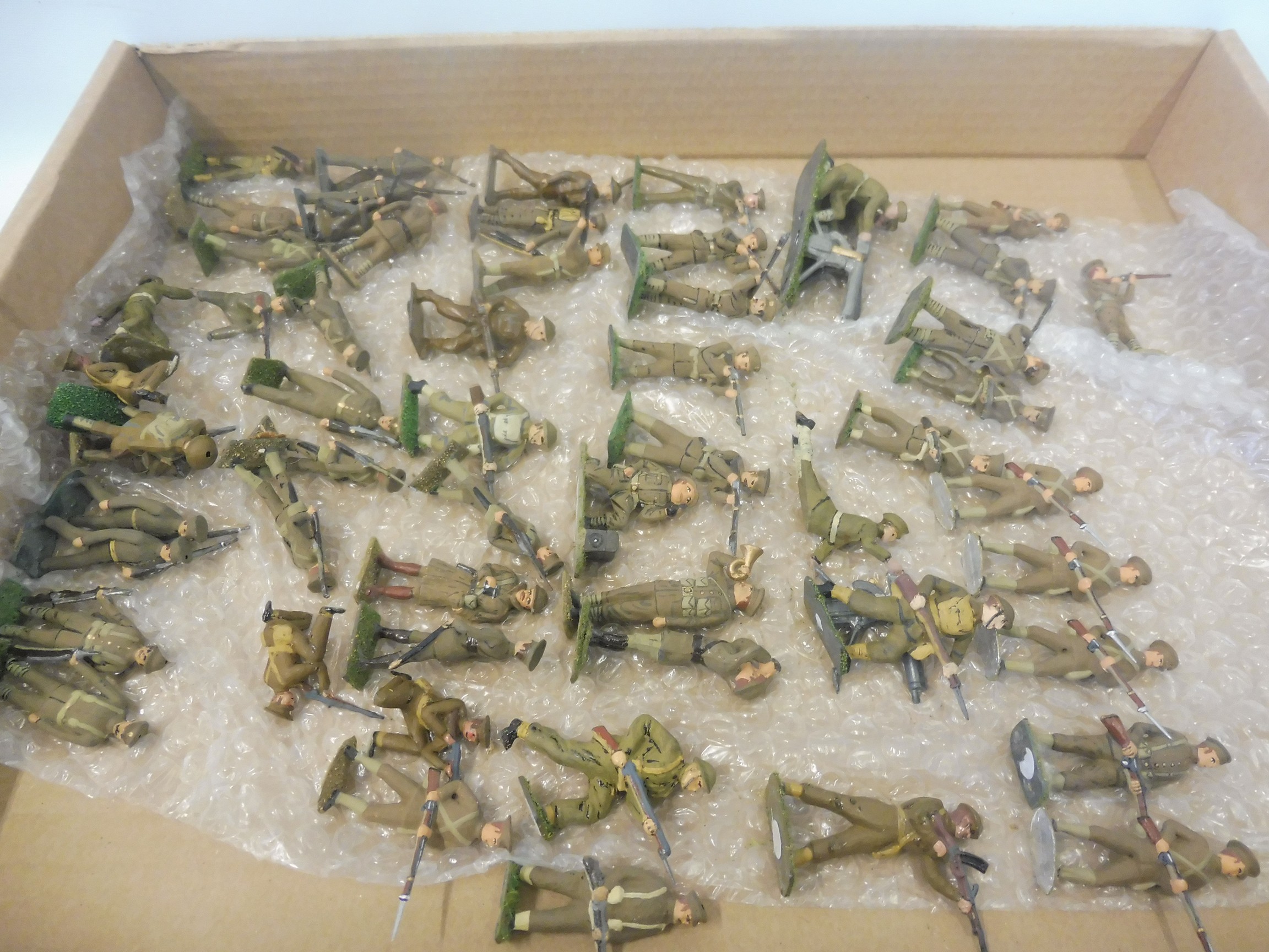 Two complete trays of well painted die-cast WWII British and American soldiers. - Image 2 of 2