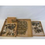 Three trays of mainly metal WWII era painted soldiers.