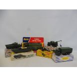 Six boxed Dinky military vehicles/gun.