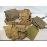 A selection of WWII and later canvas bags etc.