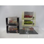 A small selection of Oxford die-cast emergency services fire tenders, six total.