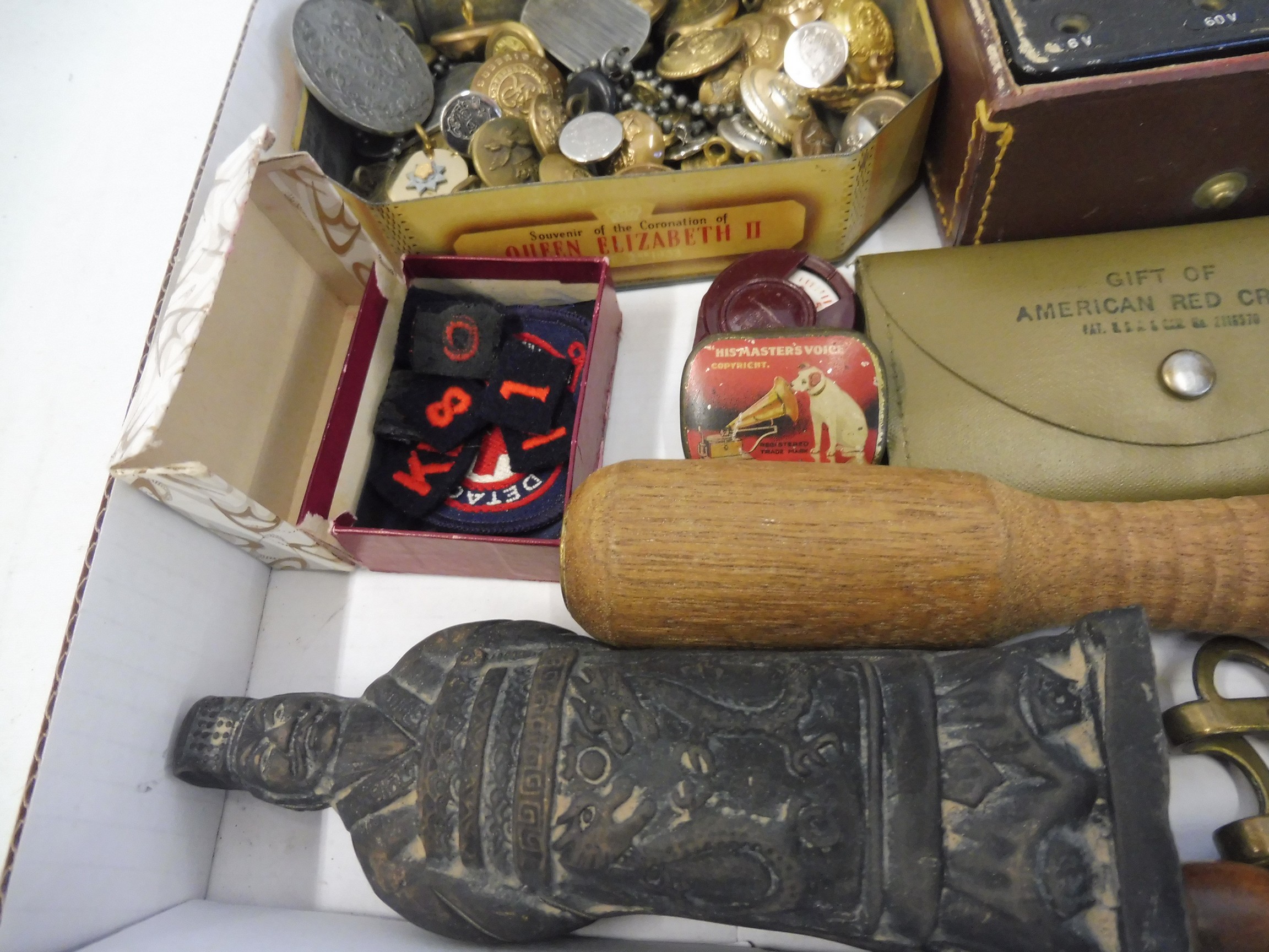 A selection of militaria including badges, buttons, binoculars, postcards etc., Palestine Police - Image 4 of 7