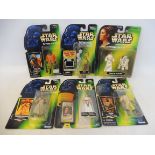 Six good condition carded Star Wars Power of The Force action figures to include Princess Leia and