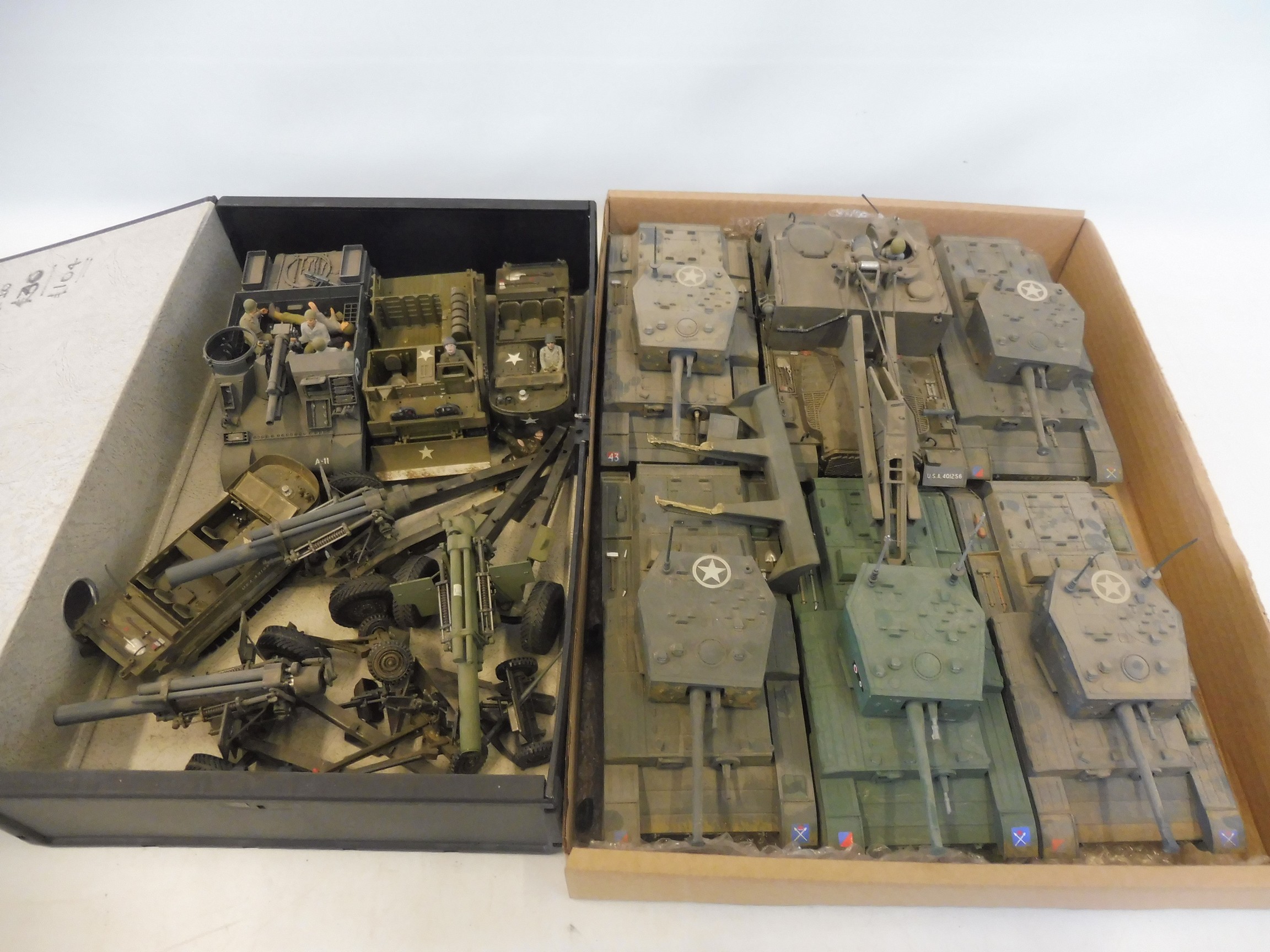 Two trays of WWII era American armoured unit.