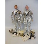 Two circa 1960s Action Man figures plus a large quantiy of space uniforms, accessories etc.