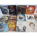 A box of 1960s, 1970s and 1980s LPs including Stevie Wonder, Beach Boys, ELO etc.