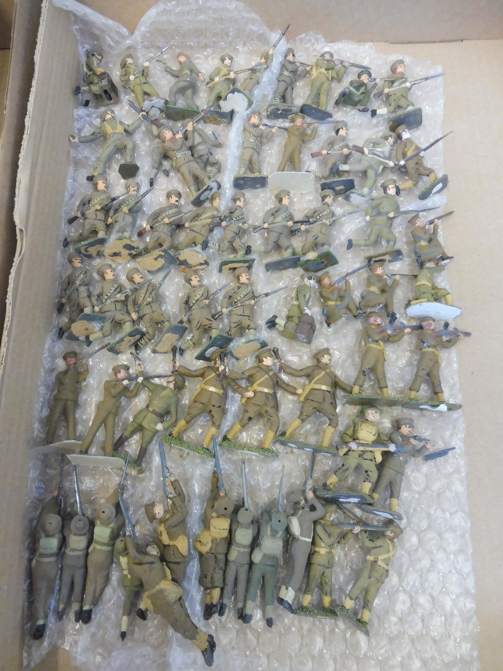 Three trays of mainly metal WWII era painted soldiers. - Image 3 of 4