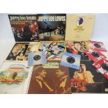 A collection of Rock and Roll LPs including Jerry Lee Lewis on the Phillips label, Elvis 40 Greatest