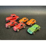 Six assorted die-cast models of circa 1930s motor cars.