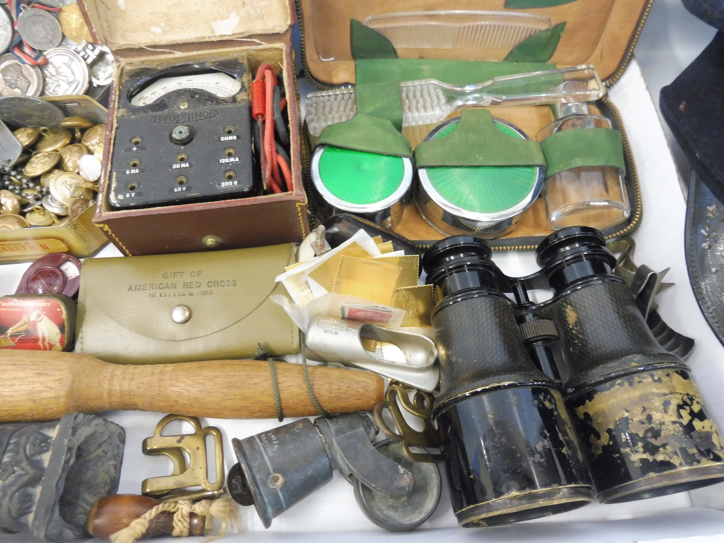 A selection of militaria including badges, buttons, binoculars, postcards etc., Palestine Police - Image 3 of 7