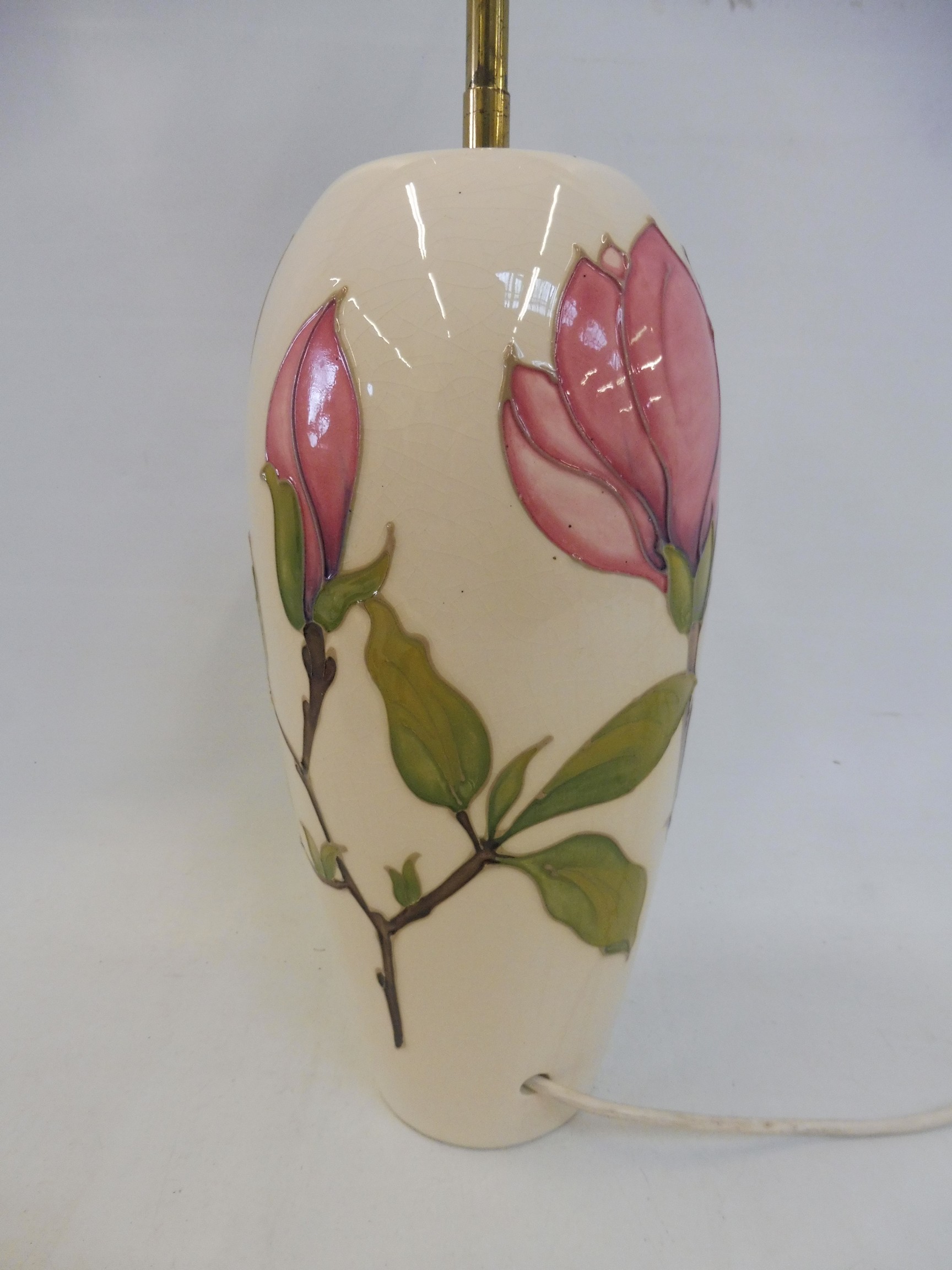 A Moorcroft table lamp, 13" h (excluding light fittings), stamped mark underneath. - Image 3 of 6