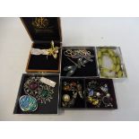 A selection of good quality jewellery including earrings, necklaces and brooches including a boxed