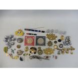 A quantity of assorted badges and small collectables.