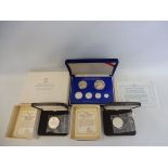 A cased British Virgin Islands Royal Silver Jubilee proof set, with certificate, a cased Turks and