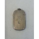 A silver vesta case, maker J.M.B., Birmingham 1893, monogrammed, approx. 20.2g.