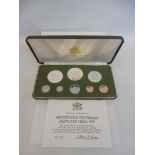 A cased 1975 Franklin Mint Trinidad and Tobago Eight-Coin proof set, with certificate.