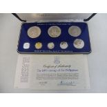 A cased 1975 Franklin Mint Republic of the Philippines proof set, with certificate.