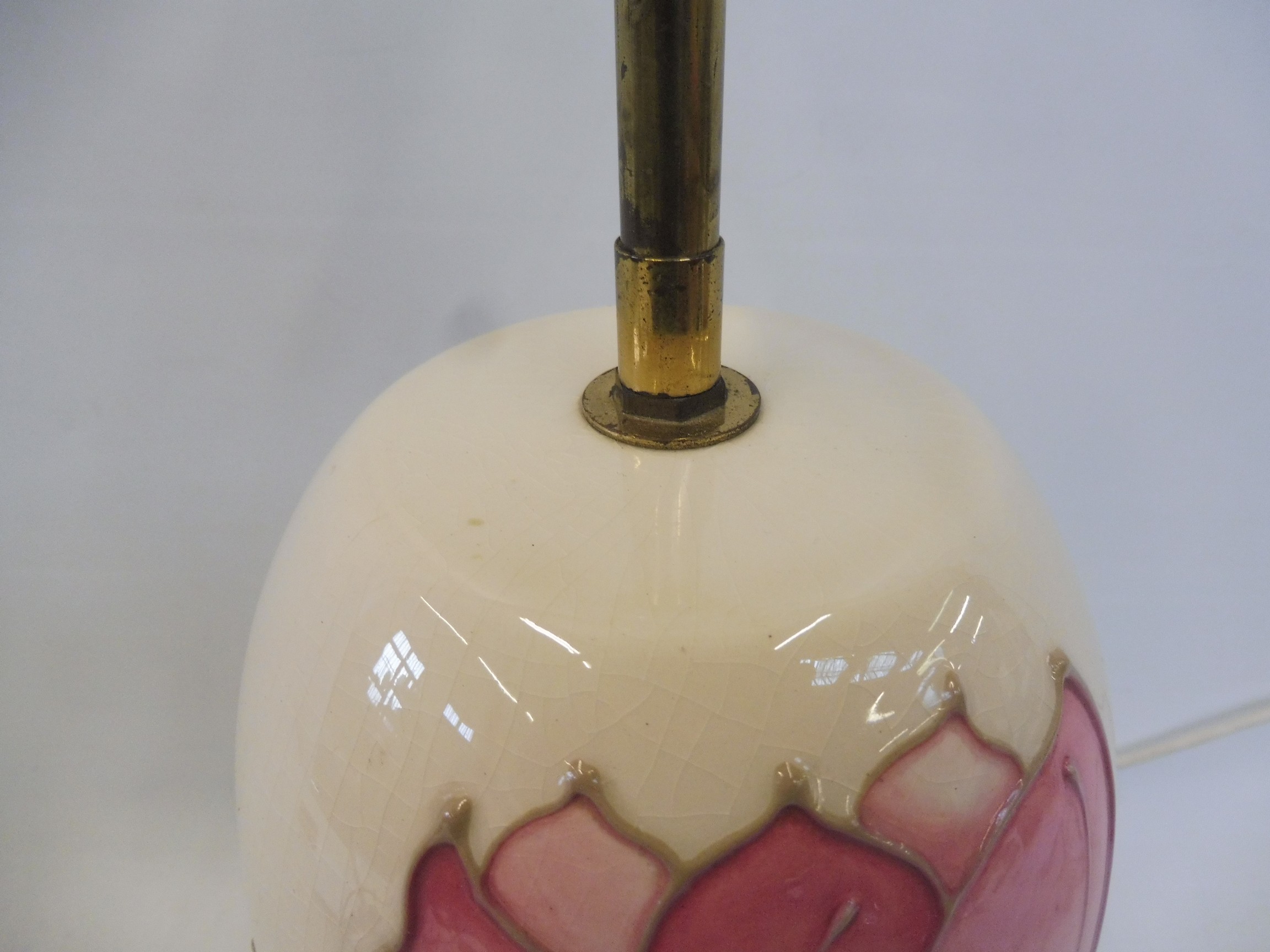 A Moorcroft table lamp, 13" h (excluding light fittings), stamped mark underneath. - Image 2 of 6