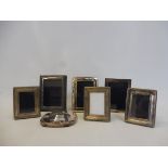 Six small contemporary photograph frames, five hallmarked silver.