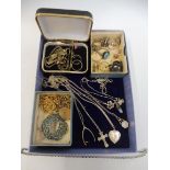 A collection of assorted silver and other jewellery including necklaces, rings etc.