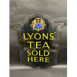 A Lyons' Tea Sold Here double sided enamel sign, 17 x 24".