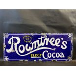 A Rowntree's Elect Cocoa rectangular enamel sign, 36 3/4 x 15".