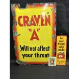 A Craven 'A' rectangular enamel sign, 24 x 36" plus a Craven A tin advertising sign 6 x 18" and a
