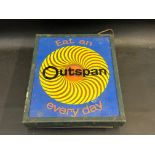 An unusual lightbox advertising Outspan oranges, 11 1/2" w x 13 1/2" h x 3" d.