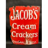 A Jacob's Cream Crackers rectangular enamel sign, 18 1/2 x 23 1/2".