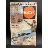 A pictorial showcard advertising Webley air pistols and air rifles, 8 1/2 x 14".