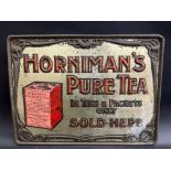 An Art Nouveau Horniman's Pure Tea embossed tin sign, 13 1/4 x 9 3/4".