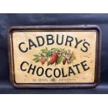 A rare and early Cadbury's Chocolate embossed tin advertising sign, in good condition, by Hudson