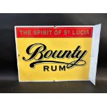 A double sided tin sign with hanging flange advertising Bounty Rum, 16 x 12".