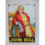 A contemporary and decorative oil painting on board in the manner of a sign advertising John Bull,