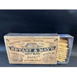 A Bryant & May's 'Brymay' oversized matchbox with contents.