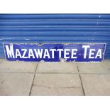 A Mazawattee Tea rectangular enamel sign by Falkirk Iron Co. London, 60 x 12".