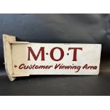 An MOT Customer Viewing Area wooden sign, 24 x 12".