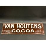A van Houten's Cocoa rectangular enamel sign of good small size, 24 x 7".