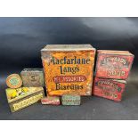 A quantity of assorted tins including a Macfarlane Lang's Assorted Biscuits, Mazawattee tea, St