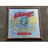 A Chicago Old Gold Premium Beer advertising mirror, 41 x 41".