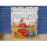 A Phillips's Tea pictorial enamel sign, 36 x 49".