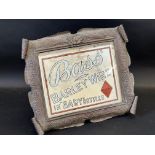 A Bass' Barley Wine advertising mirror in original branded Art Nouveau copper embossed frame with