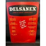 A hardboard sign advertising Delsanex Farm & Dairy Chemicals, 24 x 36".