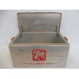 A 7-Up aluminium cooler box.