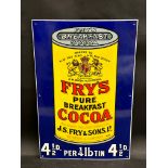 A circa 1980s reproduction of a Fry's Pure Breakfast Cocoa enamel sign, probably made by Garnier, 14