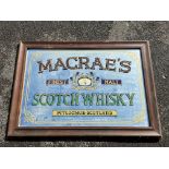 An advertising mirror for Macrae's Finest Malt Scotch Whisky, Pitlockrie, Scotland, an older